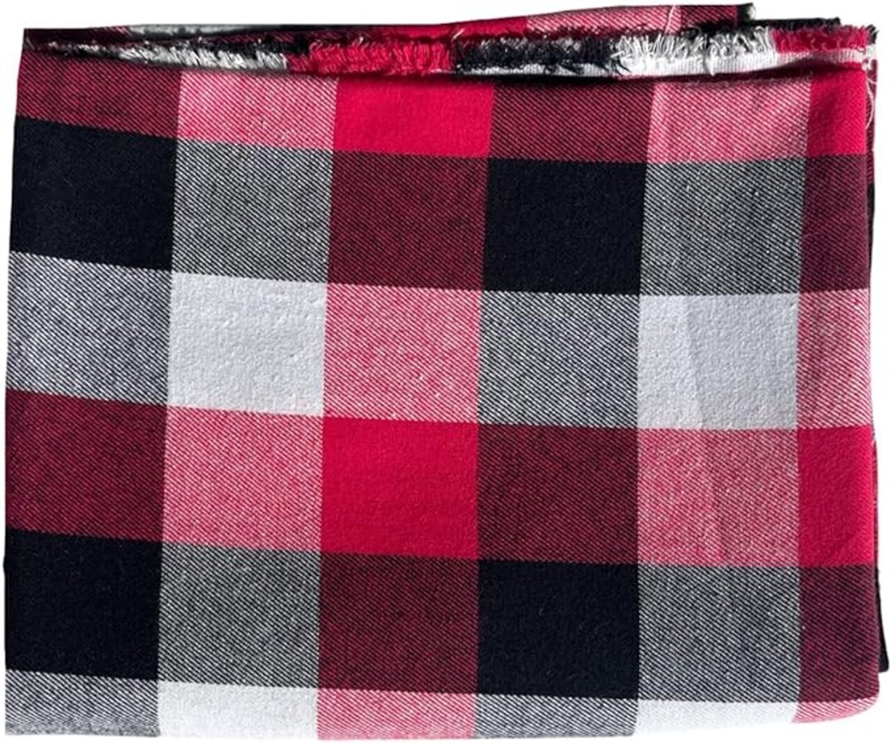 FabricLA 100% Cotton Flannel Fabric - 58/60" Inches (150 CM) - Cotton Tartan Flannel Fabric - Use as Blanket, PJ, Shirt, Cloth Flannel Craft Fabric - Red & Black 19, 2 Continuous Yard